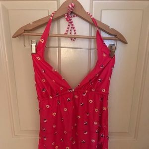 Halter One Piece Swimsuit with Second Back Tie